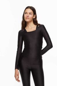 H&M Jersey Oberteile Damen Schwarz | 9627-SREBM