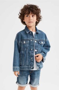 H&M Kompfort Stretch Denim Kurze Hose Kinder Dunkelgrau | 9357-NLQXW