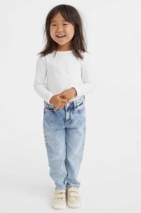 H&M Kompfort Stretch Gerade Fit Jeans Kinder Hellblau | 7652-AOFUI