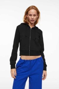 H&M Kurzes zip-through Hoodie Damen Schwarz | 8790-VIWHX