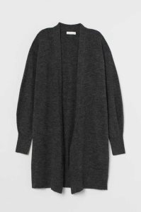 H&M Long Cardigan Pullover Damen Dunkelgrau | 4150-ITVJM