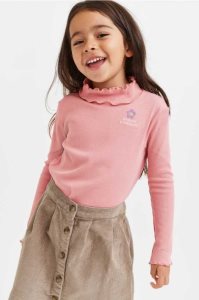 H&M Long-sleeved Gerippt Oberteile Kinder Grün | 7301-JOZNU