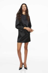 H&M Long-sleeved Kleider Damen Schwarz | 4312-MUAHI