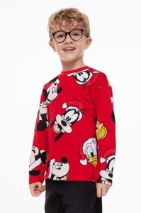 H&M Long-sleeved Printed Hemd Kinder Hellblau | 8312-FXUNW