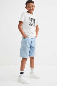 H&M Loose Fit Denim Kurze Hose Kinder Dunkelgrau | 4372-AKTQG