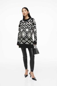 H&M MAMA Jacquard-knit Pullover Schwangerschaftskleidung Damen Schwarz | 0581-XWMYJ