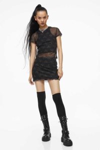 H&M Mesh Mini Röcke Damen Schwarz | 8653-XIZUQ