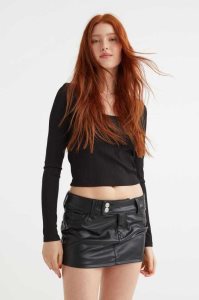 H&M Mini Röcke Damen Schwarz | 2814-QJZWV