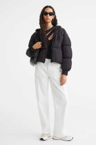 H&M Mit Kapuze Puffer Jacke Damen Weiß | 3914-KAGJB