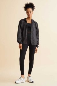 H&M Mit Kapuze Windbreaker Jacke Damen Schwarz | 8063-PCHZX