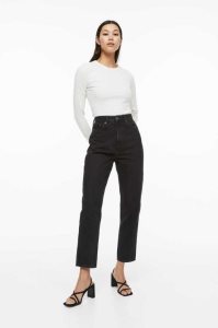 H&M Mom Loose Fit Ultra High Jeans Damen Grau | 0537-FJIHS