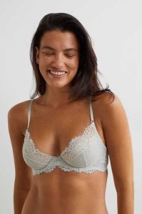 H&M Non-padded Underwire Spitze Bra Unterwäsche Damen Helllila | 3509-NJDLQ