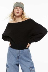 H&M Off-the-shoulder Rib-knit Pullover Damen Hellgrau | 8362-VZUXY