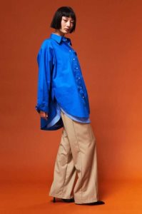 H&M Oversized Baumwoll Shirt Bluse Damen Hellblau | 4951-UYHRX