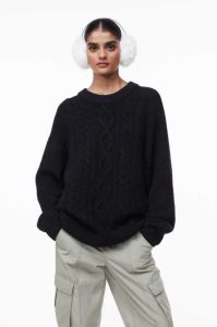 H&M Oversized Cable-knit Pullover Damen Hellgrün | 6782-JFSLU