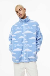 H&M Oversized Fit Teddy Jacke Herren Hellblau | 8305-VKYPX