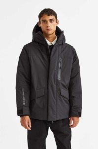 H&M Oversized Fit Wasser-repellent Jacke Herren Schwarz | 9340-ZDTNC