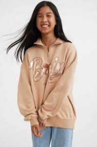 H&M Oversized Half-zip Hemd Kinder Dunkelbraun Rosa | 0568-YUJFD