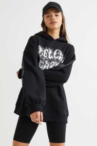 H&M Oversized Hoodie Damen Schwarz | 0389-EYQUG