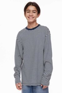 H&M Oversized Long-sleeved Hemd Kinder Navy Blau | 8153-NMRYS