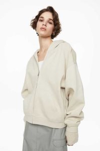 H&M Oversized Mit Kapuze Jacket Hoodie Damen Hellbeige | 3476-ALTBR