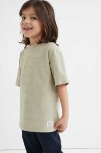 H&M Oversized Slub Baumwoll Hemd Kinder Hellgelb | 8397-GVYDW