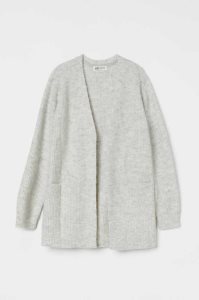 H&M Oversized Strickjacke Kinder Beige Weiß | 0614-PDELW