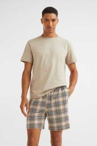 H&M Pajama T-shirt and Shorts Loungewear Herren Grau | 8029-JWQNP