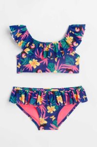 H&M Patterned Ruffled Bikinihosen Kinder Rosa | 2371-NLZTG