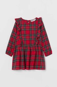 H&M Patterned Ruffled Kurzes Kleid Kinder Lila | 5083-GBHZW