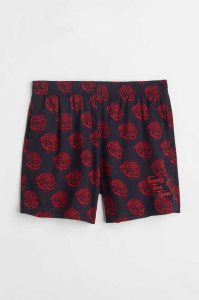 H&M Patterned Twill Kurze Hose Herren Dunkelblau | 0675-NOZQA