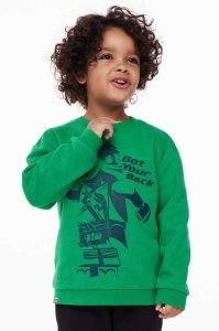 H&M Printed Hemd Kinder Grün | 2083-OLQBN