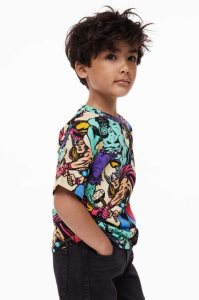 H&M Printed Hemd Kinder Hellgelb | 3174-XMNET