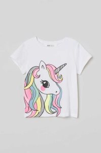 H&M Printed Hemd Kinder Hellgrün | 1530-OHCFQ