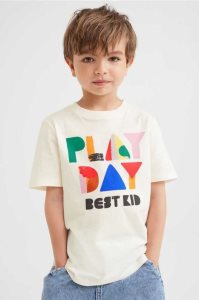 H&M Printed Hemd Kinder Hellgrün | 9274-AJDNC