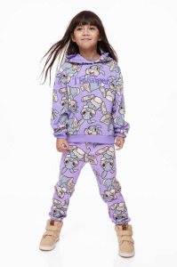 H&M Printed Jogginghose Kinder Hellgrau | 8462-VQWAC