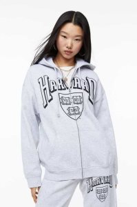 H&M Printed Mit Kapuze Jacket Hoodie Damen Weiß | 3945-IYMHR