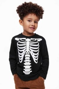 H&M Printed Shirt Jersey Kinder Schwarz | 4128-QVYDZ