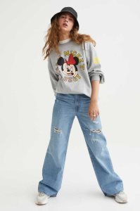 H&M Printed Sweatshirt Damen Dunkellila | 6532-ZEMNL