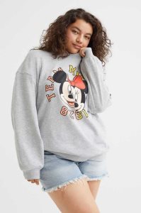 H&M Printed Sweatshirt Damen Hellgrau | 6257-PGWAC