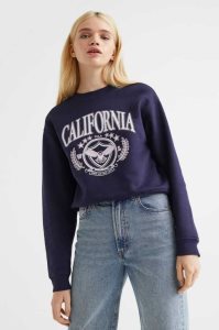 H&M Printed Sweatshirt Damen Lila | 5120-IHCGE