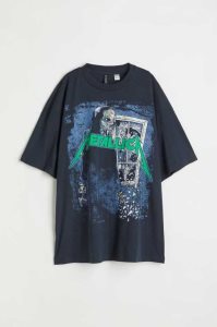 H&M Printed T-shirt Oberteile Damen Dunkelgrau | 9534-NOEIT