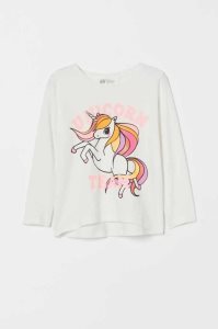 H&M Printed Top Jersey Kinder Dunkelrot | 9075-KXTQP