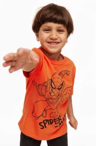 H&M Printed cotton Hemd Kinder Orange | 7524-WABSF