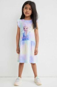 H&M Printed cotton Kurzes Kleid Kinder Hellrosa | 7695-YHQME