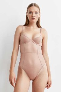 H&M Push-up Tanga Bodysuit Unterwäsche Damen Beige | 5174-LACVS