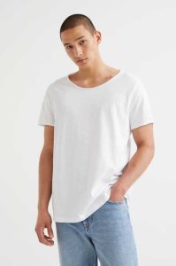 H&M Raw-edge T-shirts Herren Grau Blau | 0619-KWFHR