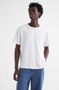 H&M Regular Fit Gerippt Baumwoll T-shirts Herren Türkis | 0138-KYTUD