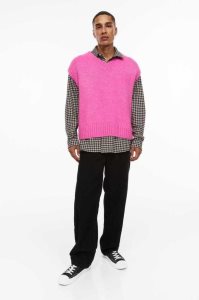 H&M Relaxed Fit Vest Pullover Herren Rosa | 6910-WKDXG