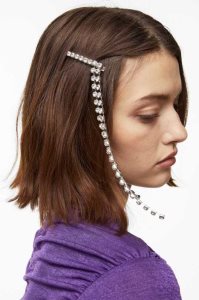 H&M Rhinestone Hair Clip Ausrüstungen Damen Silber | 3718-OQTBC